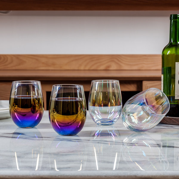 Wrought Studio 4 Piece Stemless Wine Glasses Drinkware Wayfair